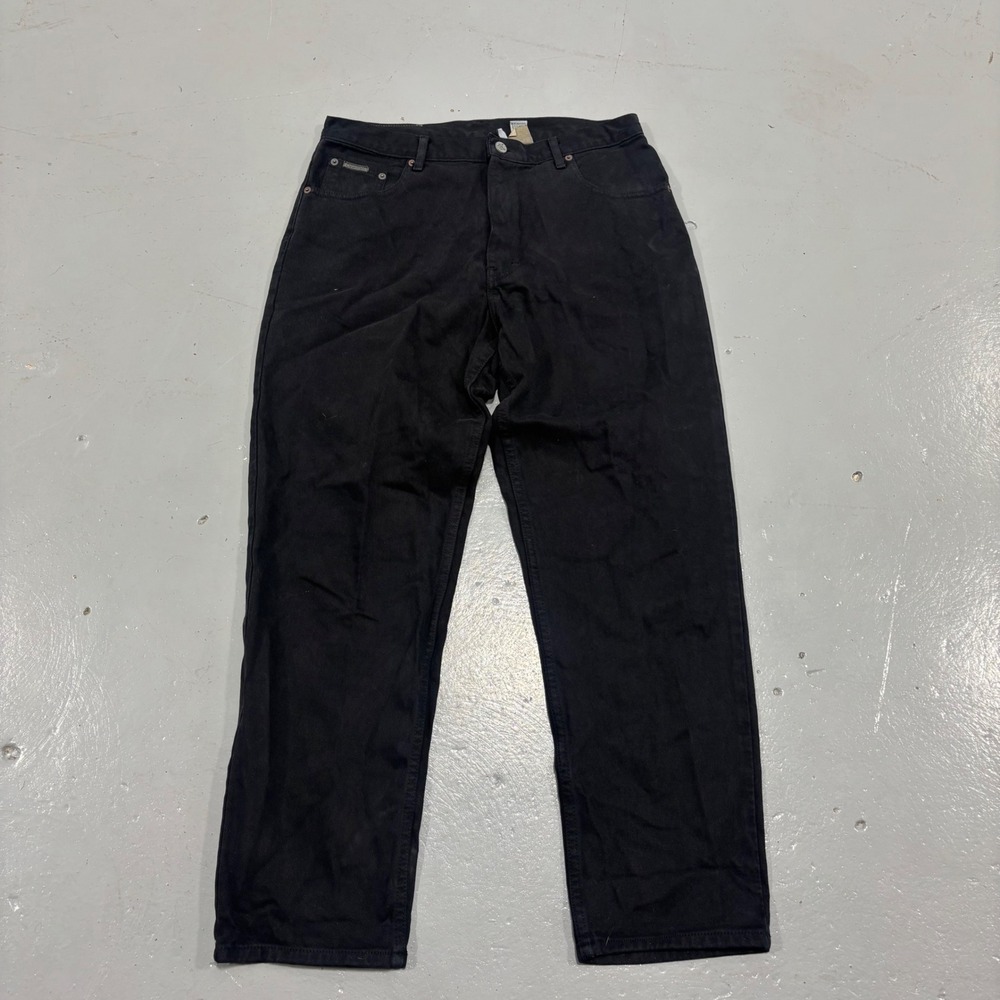 Vintage Calvin Klein Jeans Mens 34 Black Straight Leg 100% Cotton Denim Pants